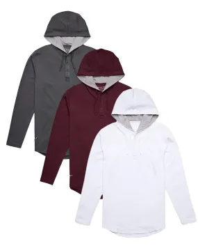 Drop-Cut: LUX Hooded Henley - Custom 3 Pack