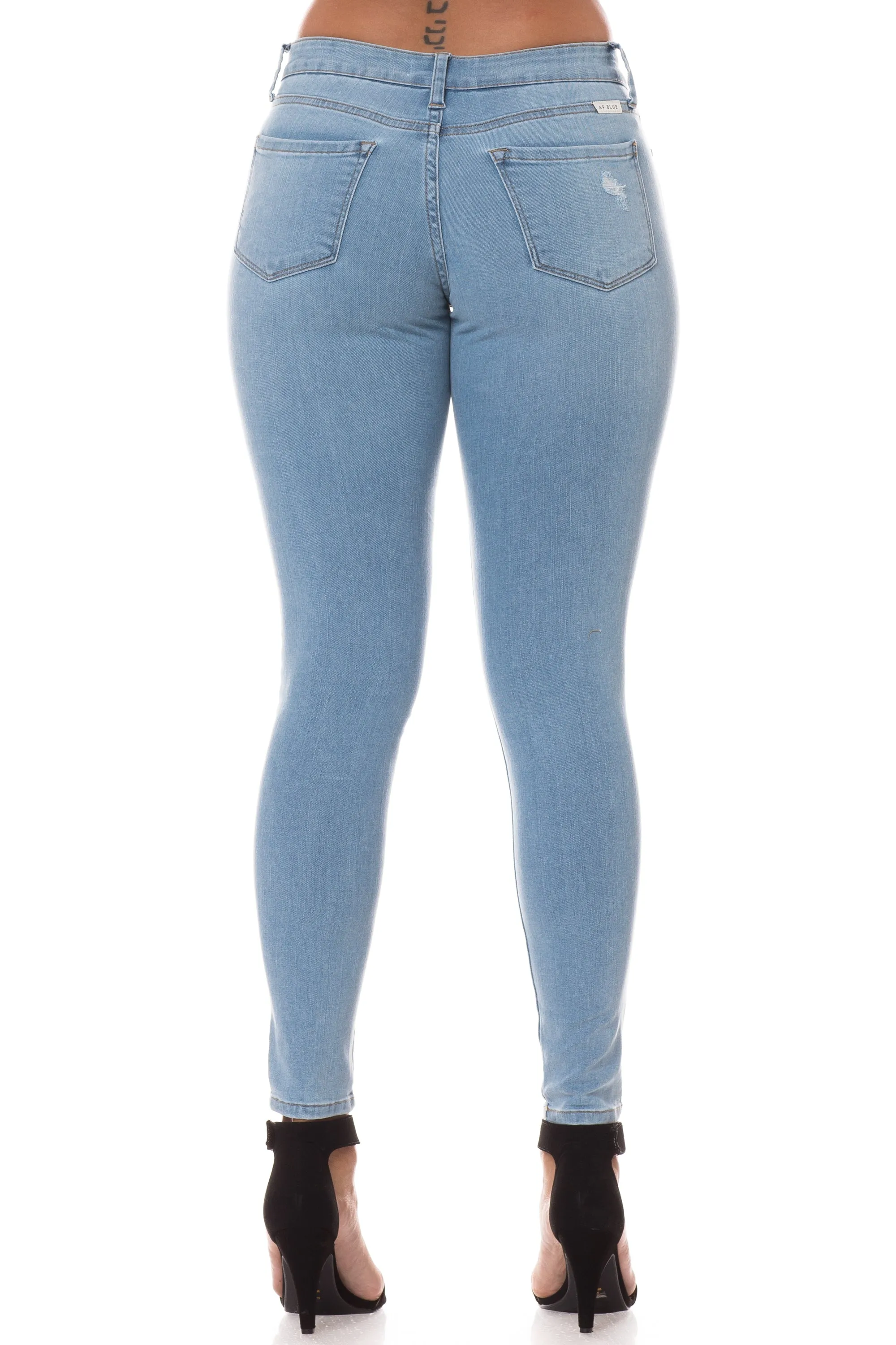 1225 Women's Mid Waisted Skinny Ankle Jeans