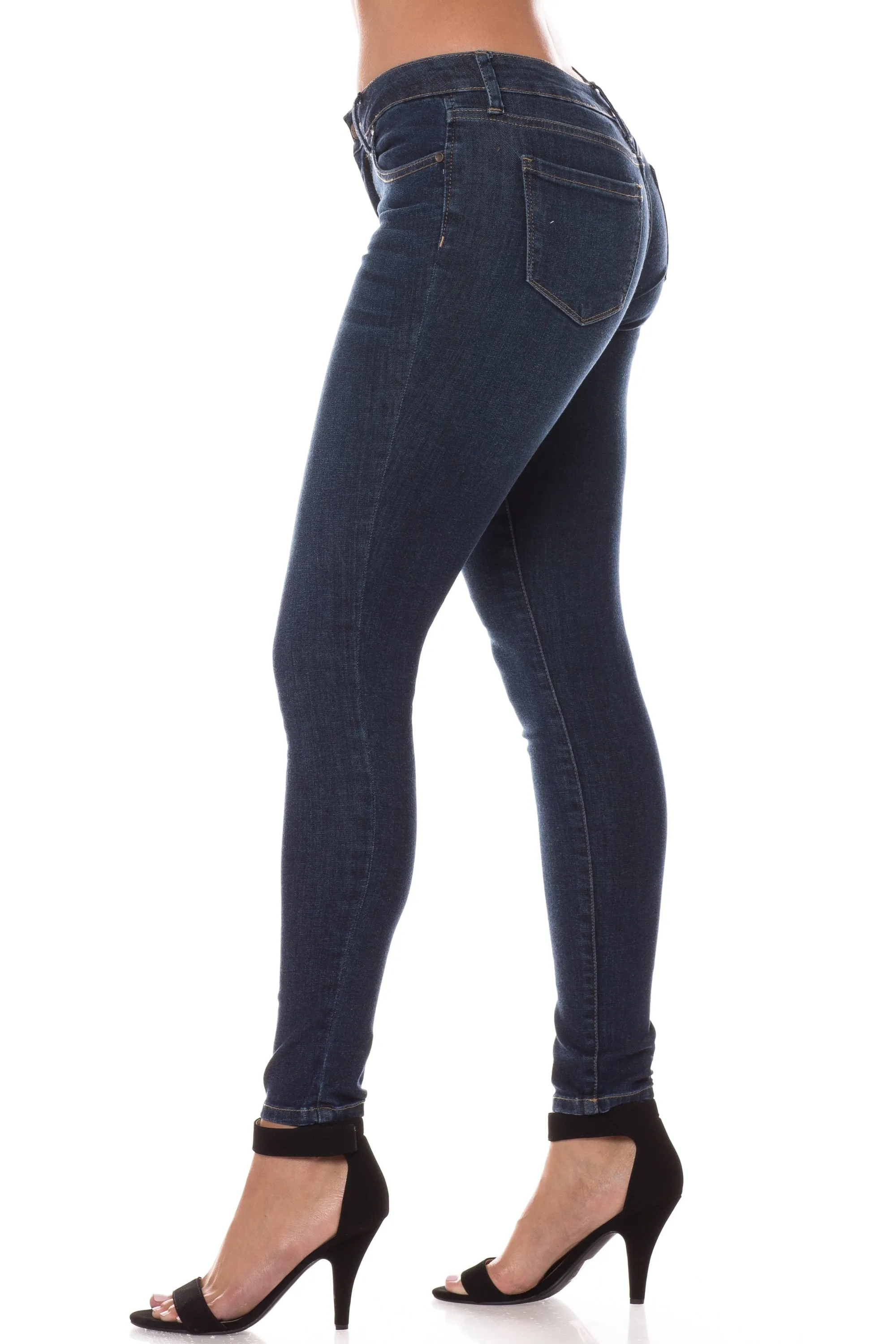 1225 Women's Mid Waisted Skinny Ankle Jeans