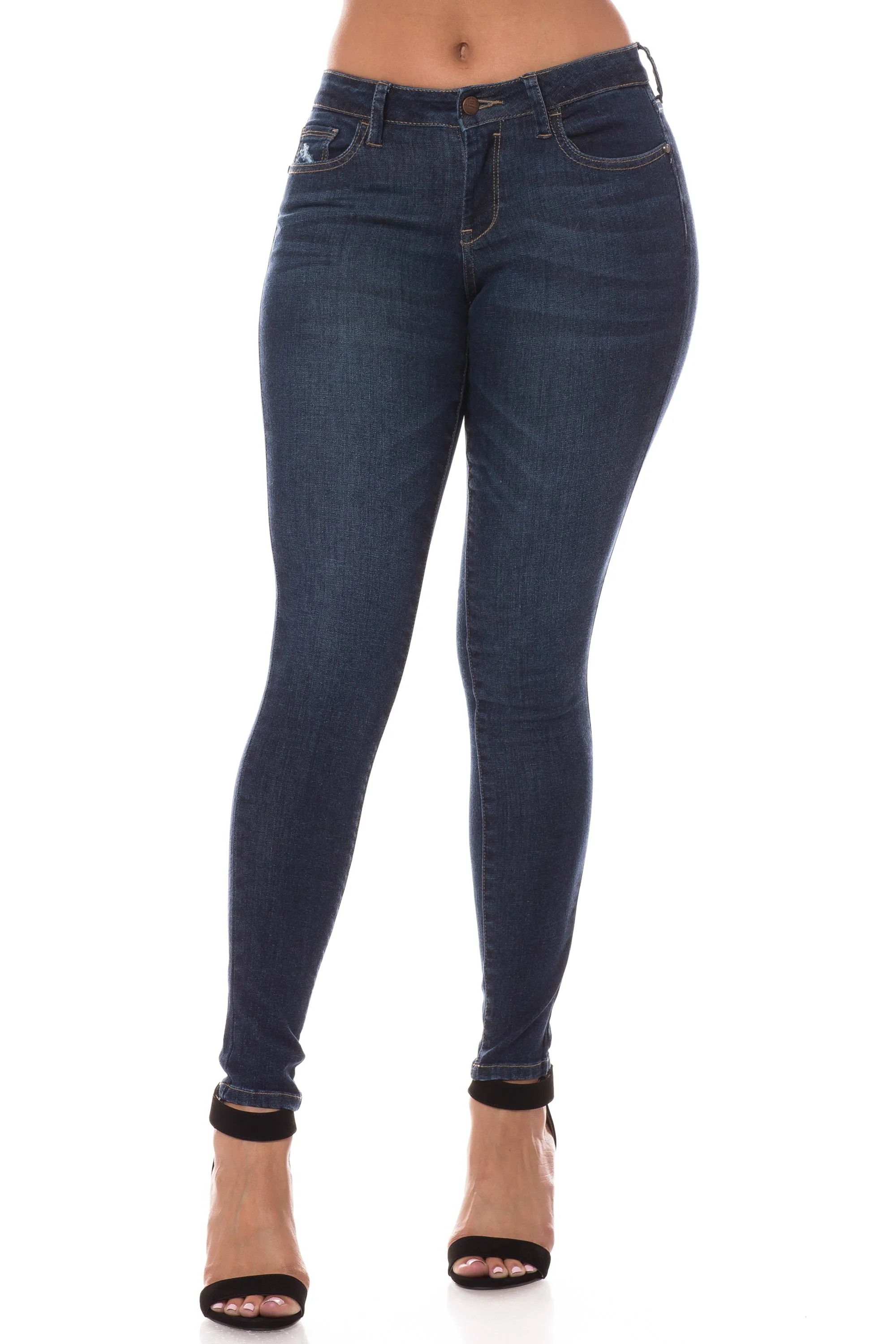 1225 Women's Mid Waisted Skinny Ankle Jeans