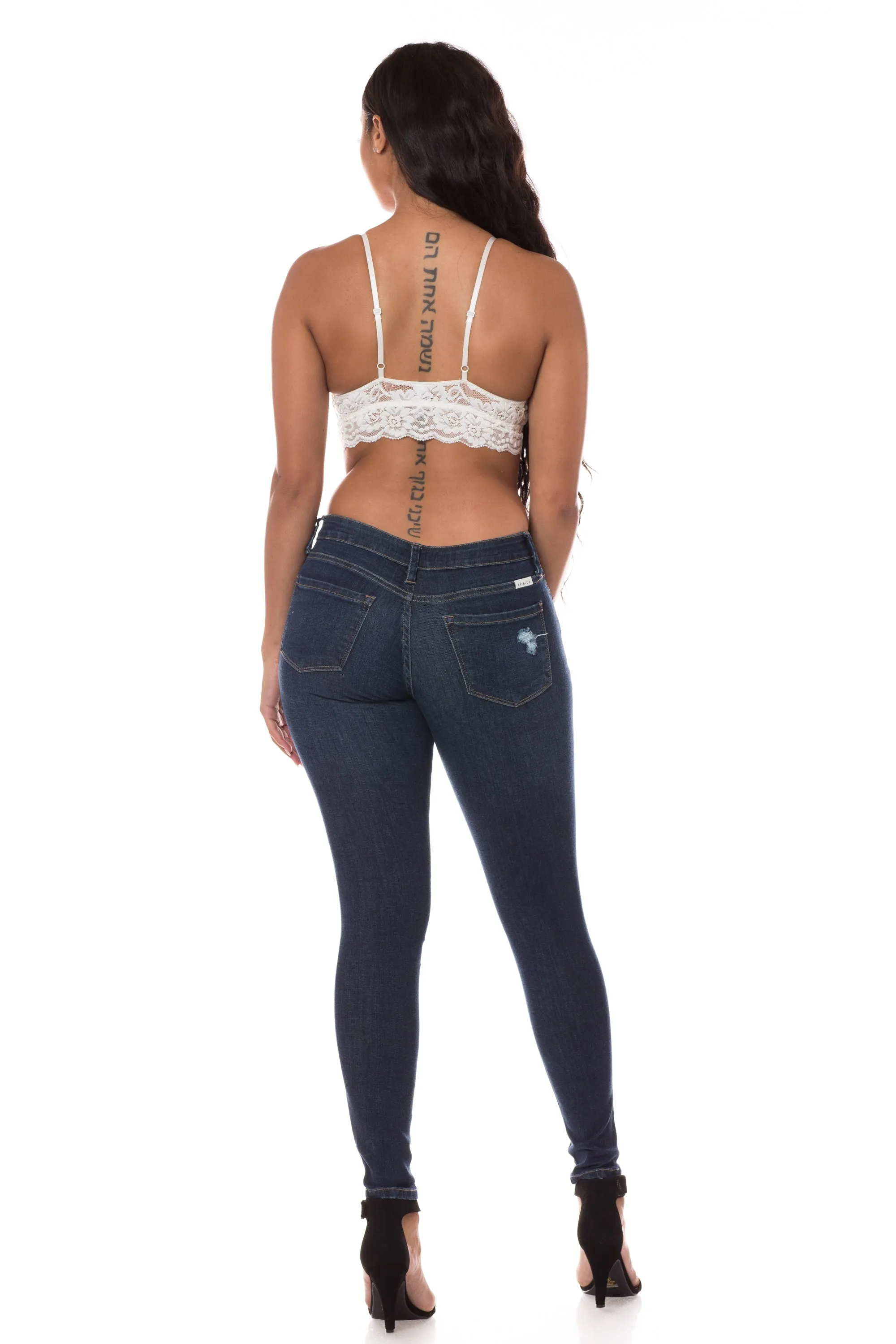 1225 Women's Mid Waisted Skinny Ankle Jeans