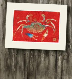 14 x11 Blue Crab Gyotaku Archival Print