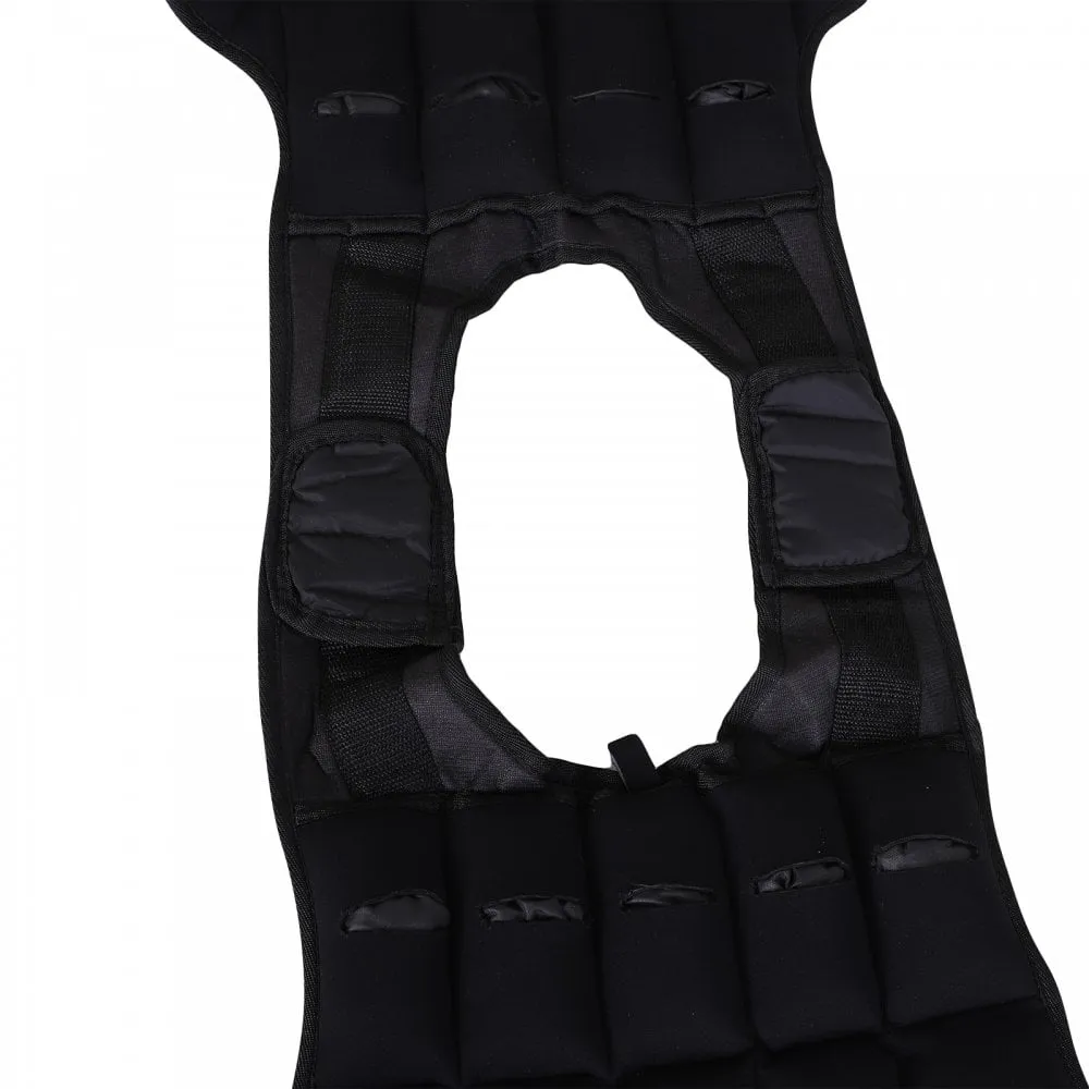 20kg Adjustable Metal Sand Weight Vest Black