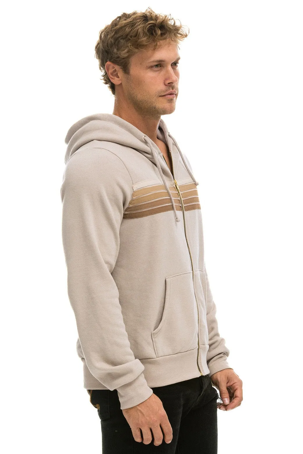 5 STRIPE HOODIE - SAND // TAN