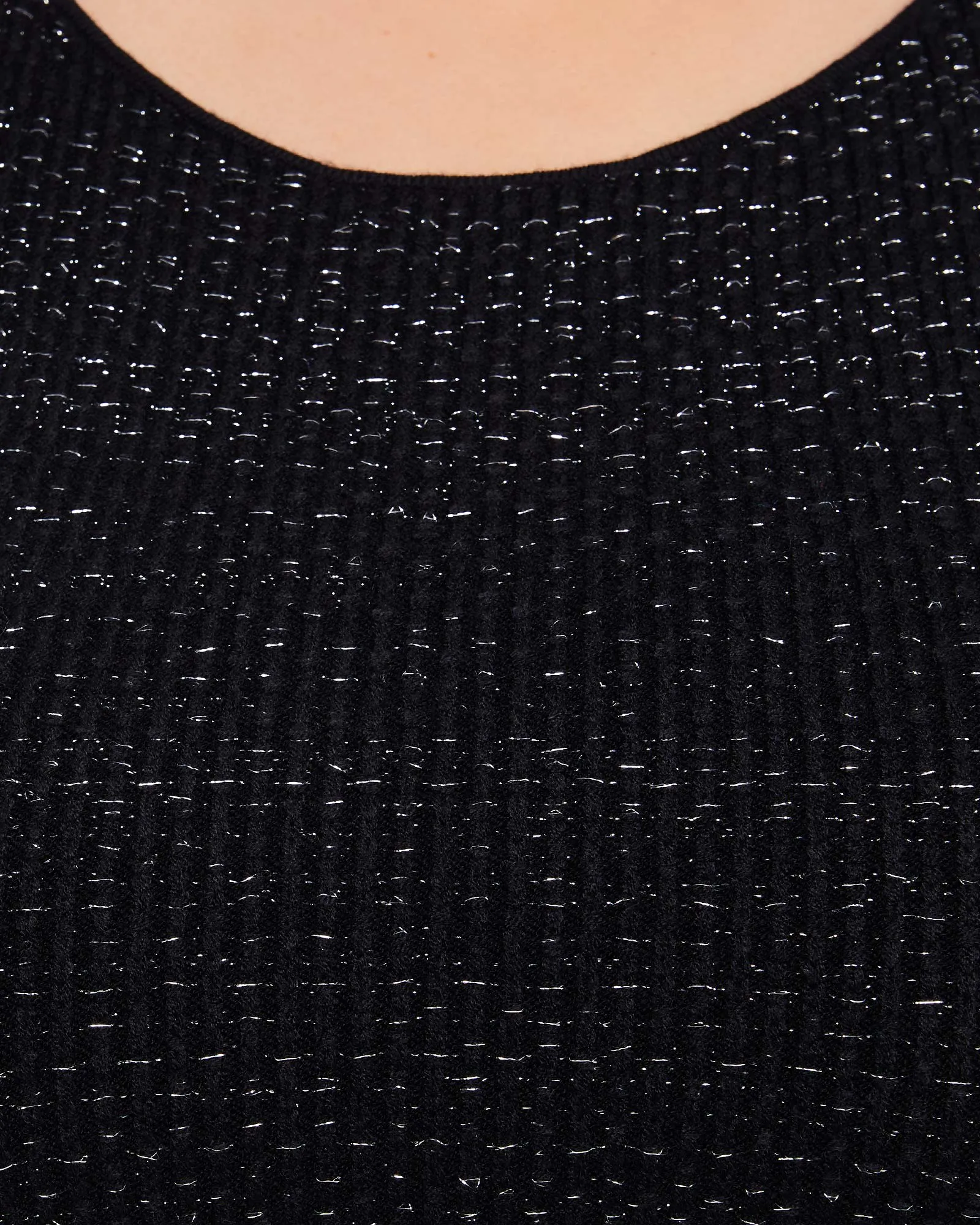 Abbey Knit Top | Black/Silver