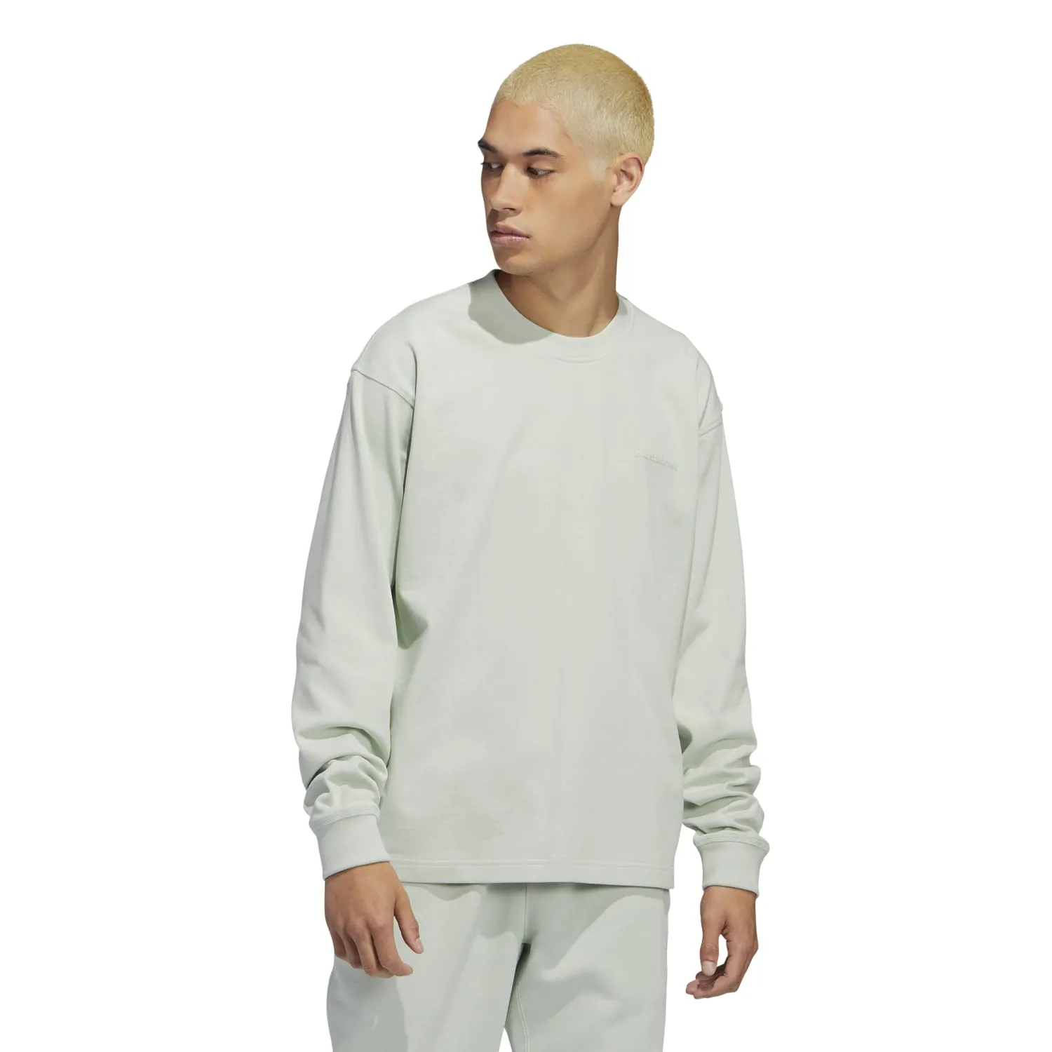 Adidas Originals Unisex PW Pharrell Williams Humanrace Basics Long Sleeve Tee Linen Green HN3435