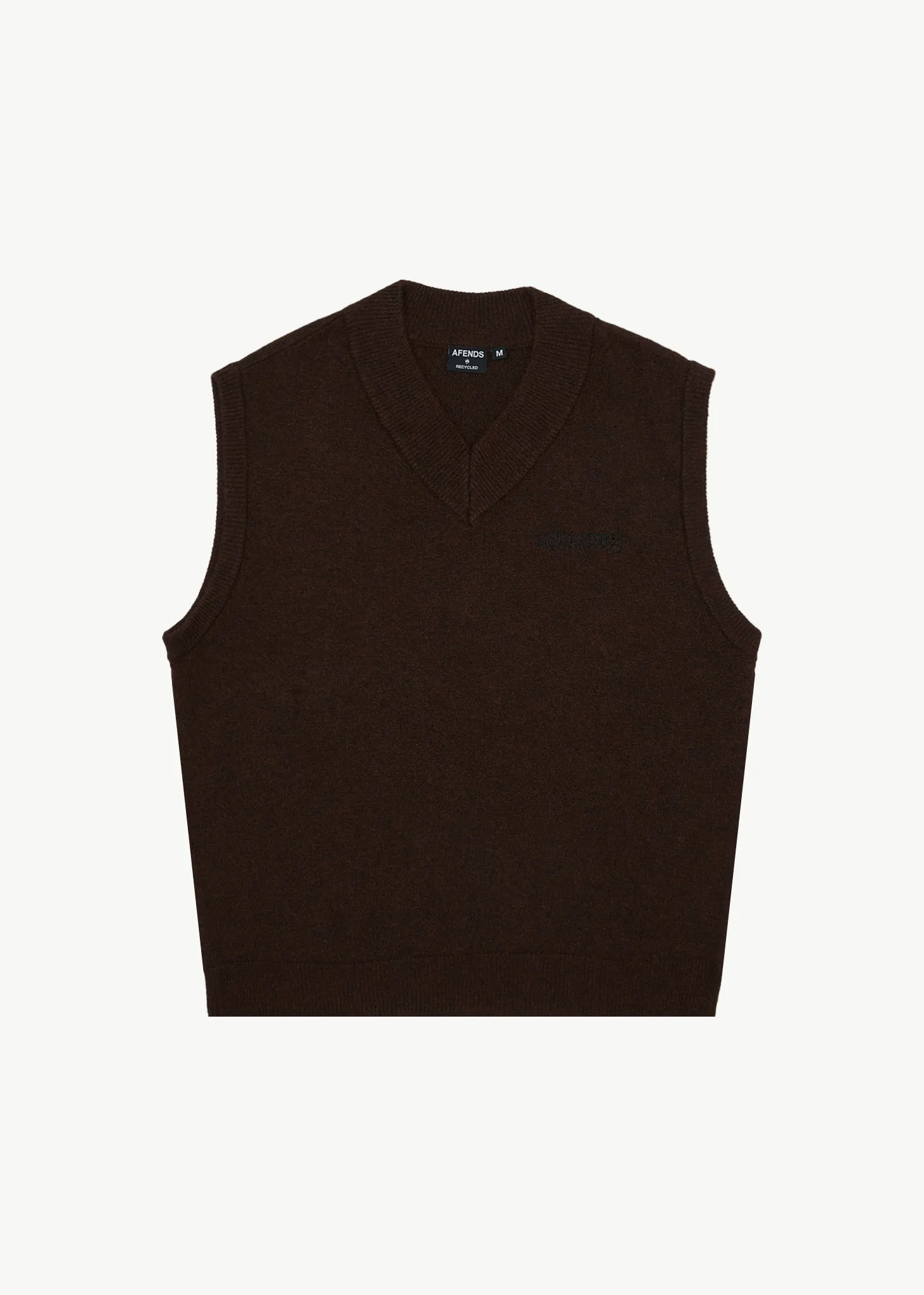 AFENDS Mens Gothic - Knit Vest - Coffee