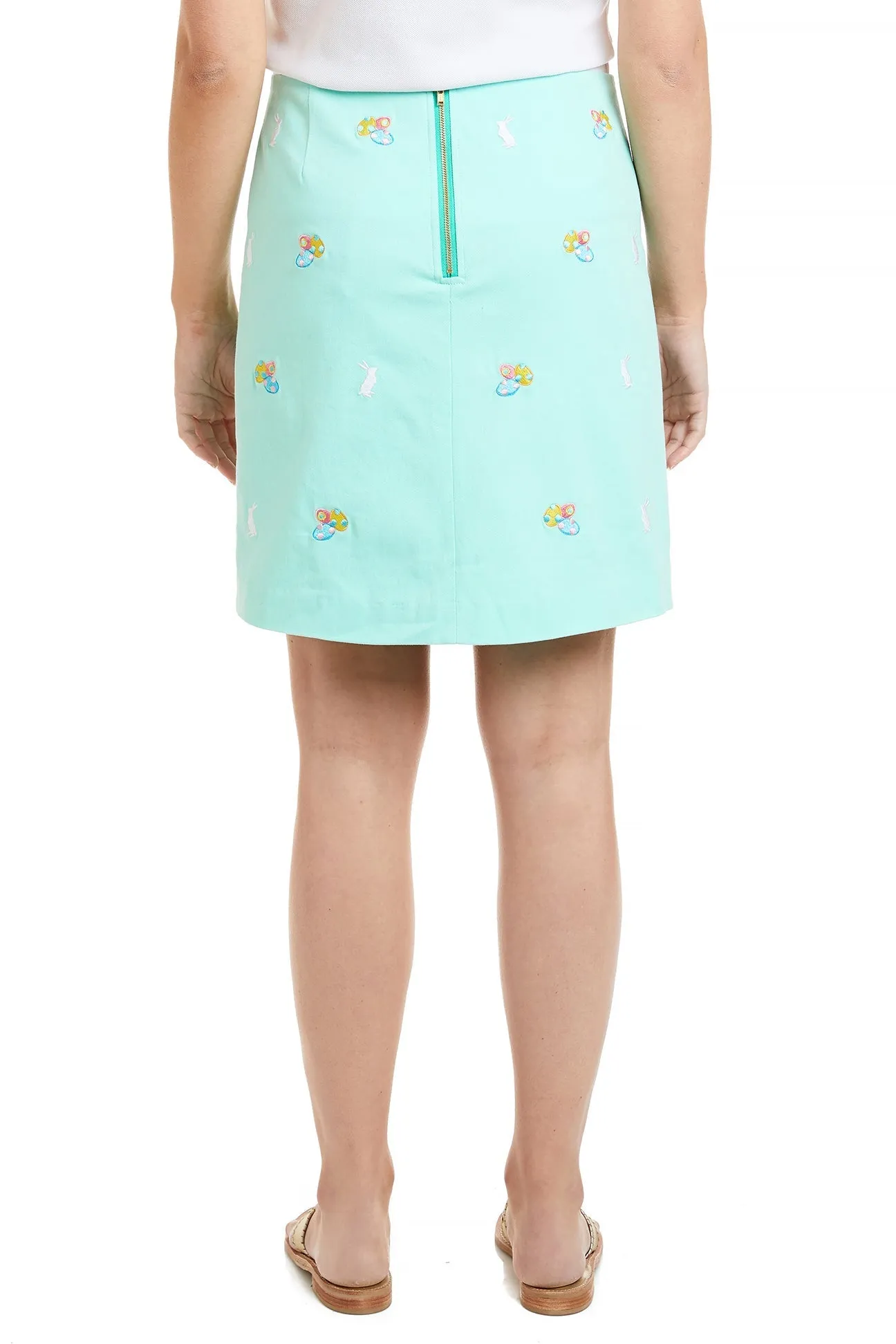 Ali Skirt Stretch Twill Seagrass with Easter Eggs & Bunny