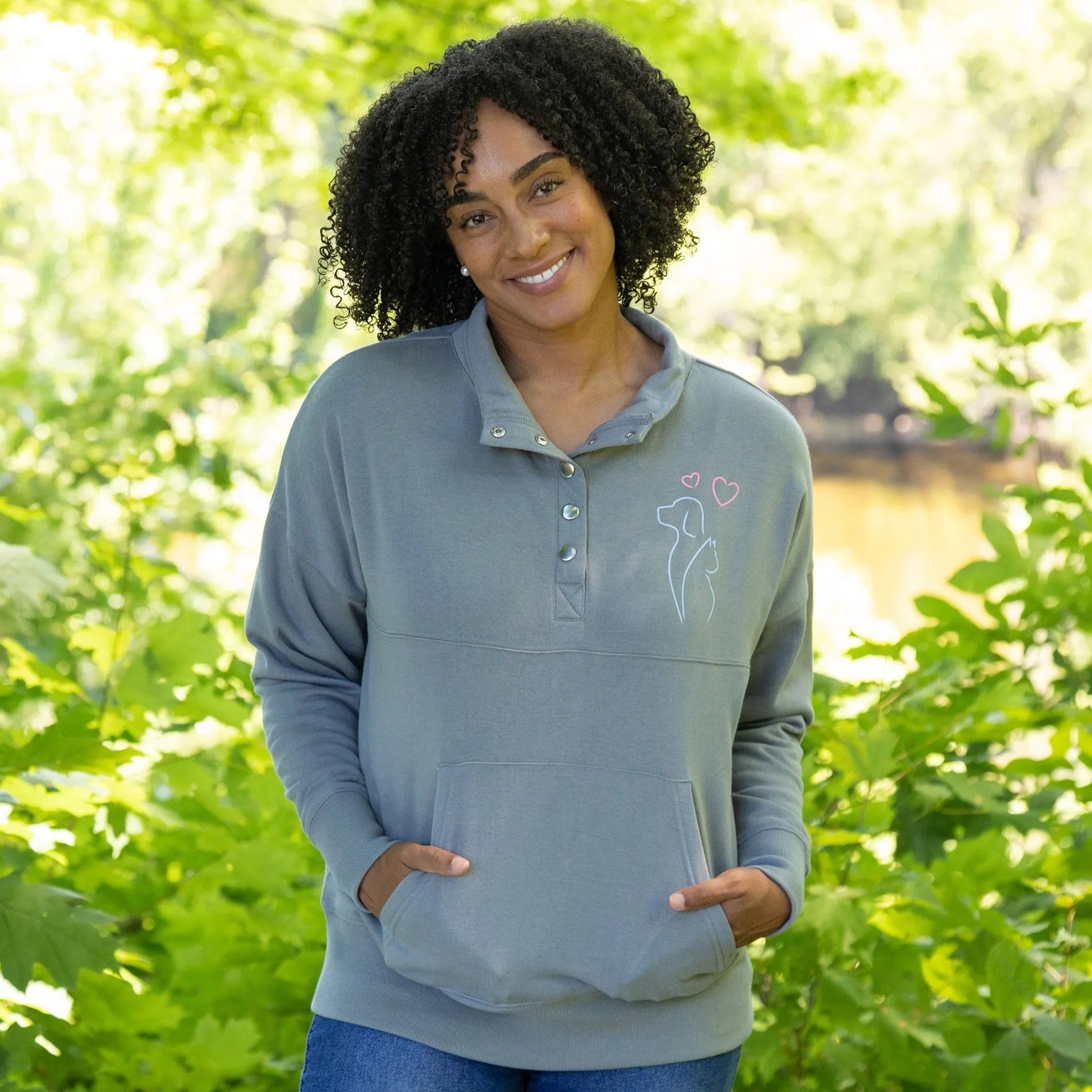 Animal Fun Snap Cadet Pullover