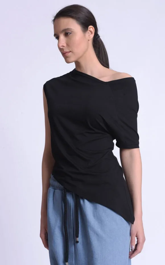 Asymmetric Trendy Open Shoulder Top