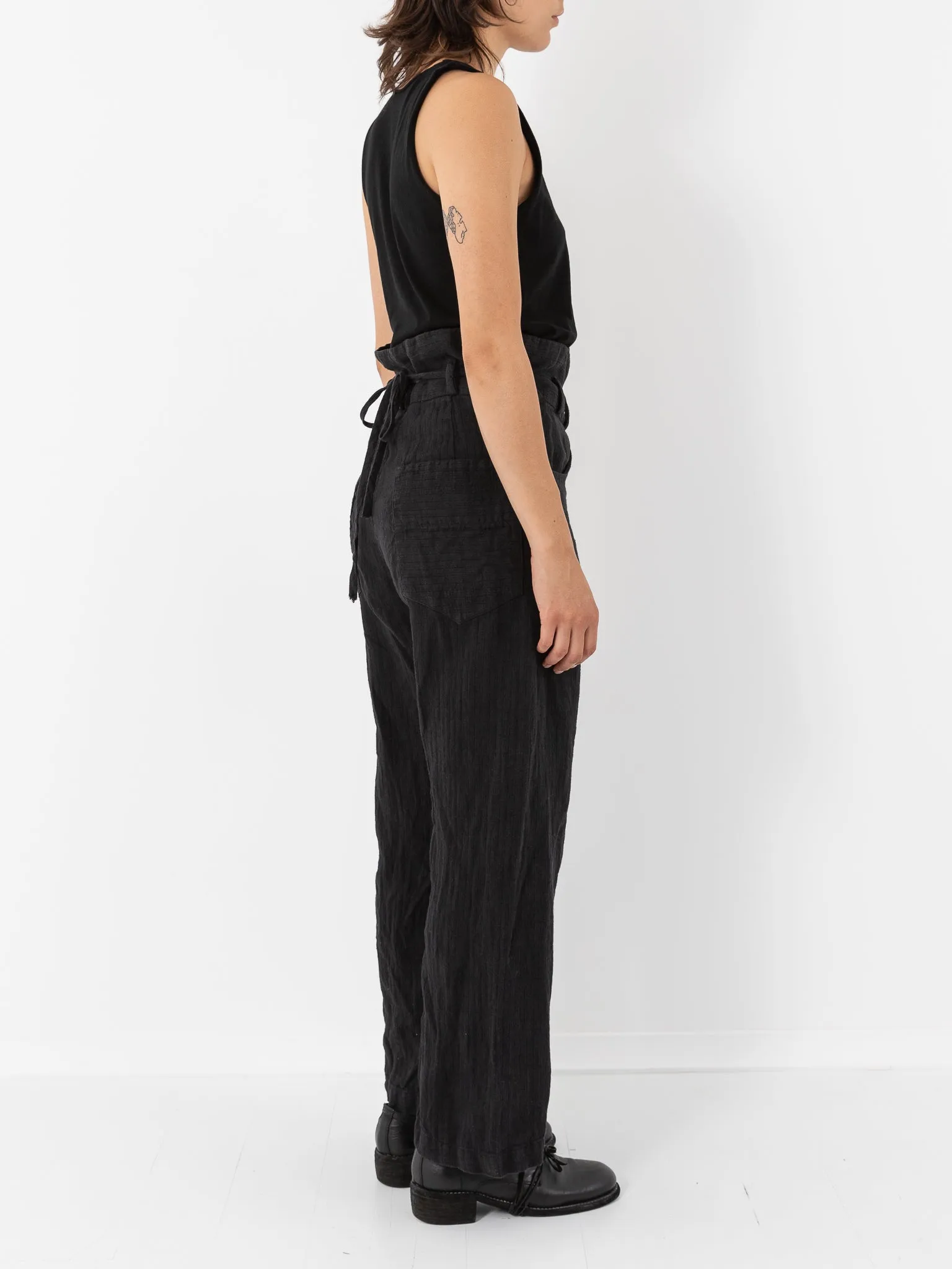 Atelier Suppan High Waist Trouser, Black