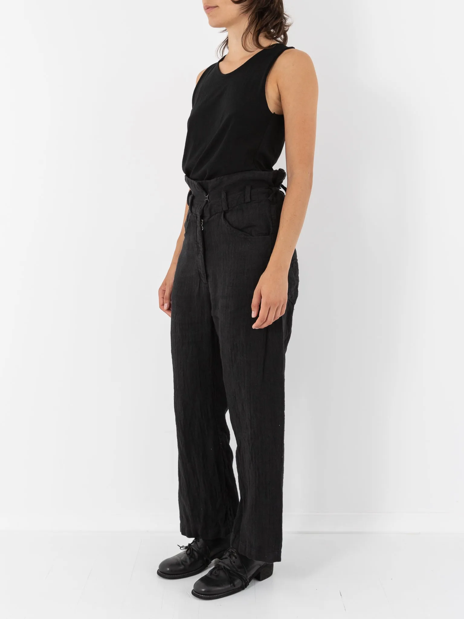 Atelier Suppan High Waist Trouser, Black