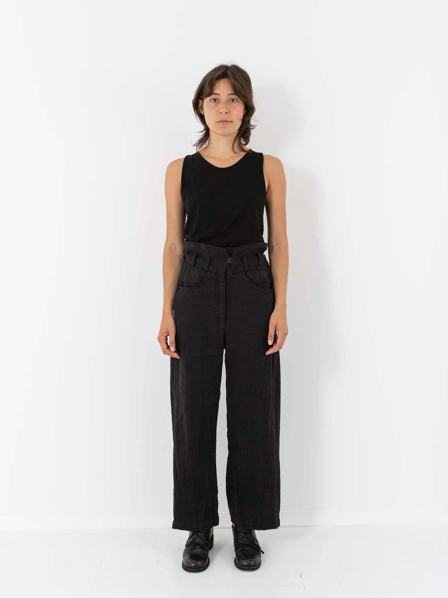 Atelier Suppan High Waist Trouser, Black