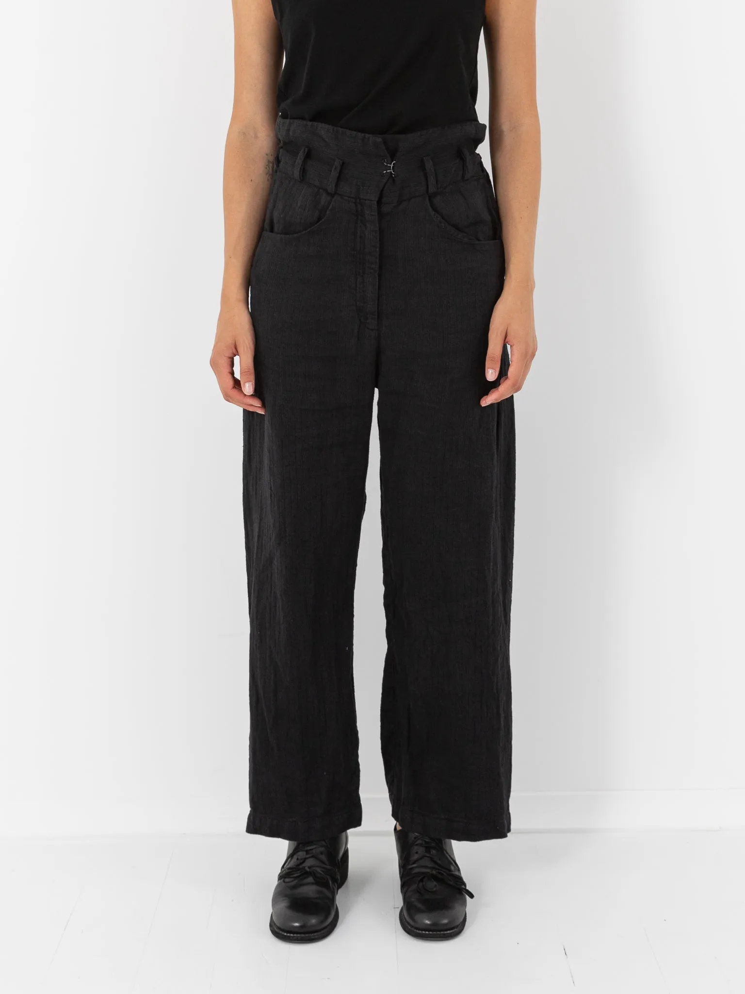 Atelier Suppan High Waist Trouser, Black