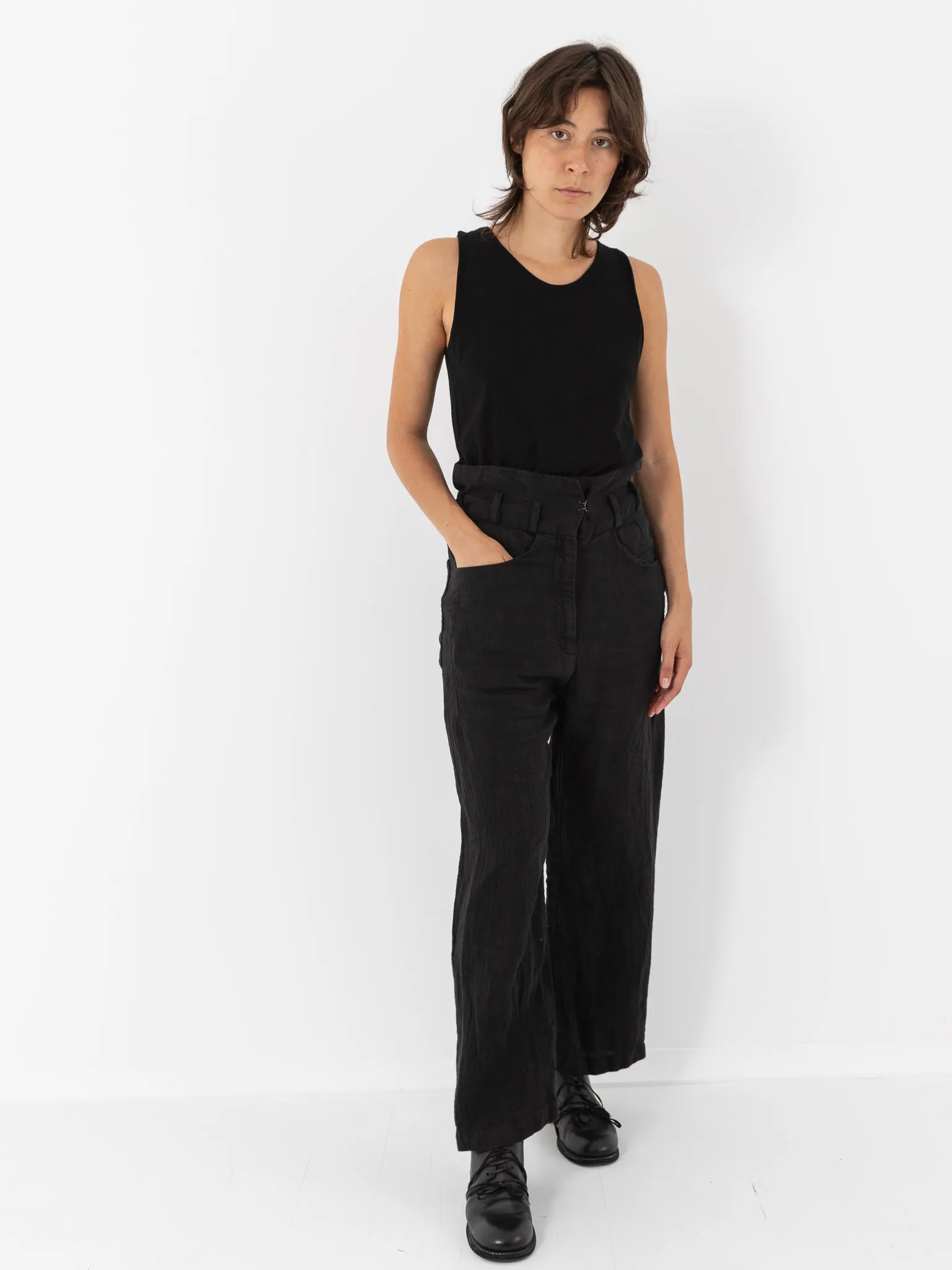 Atelier Suppan High Waist Trouser, Black