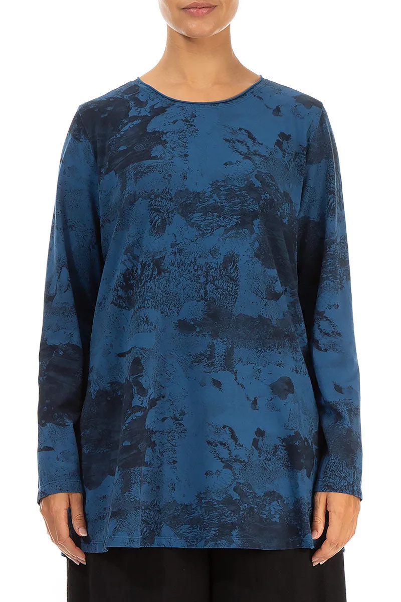 Azure Marble Soft Cotton Top