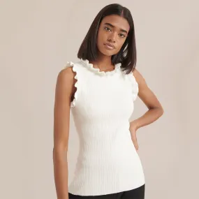 Azza Sleeveless Ruffle Trim Blouse