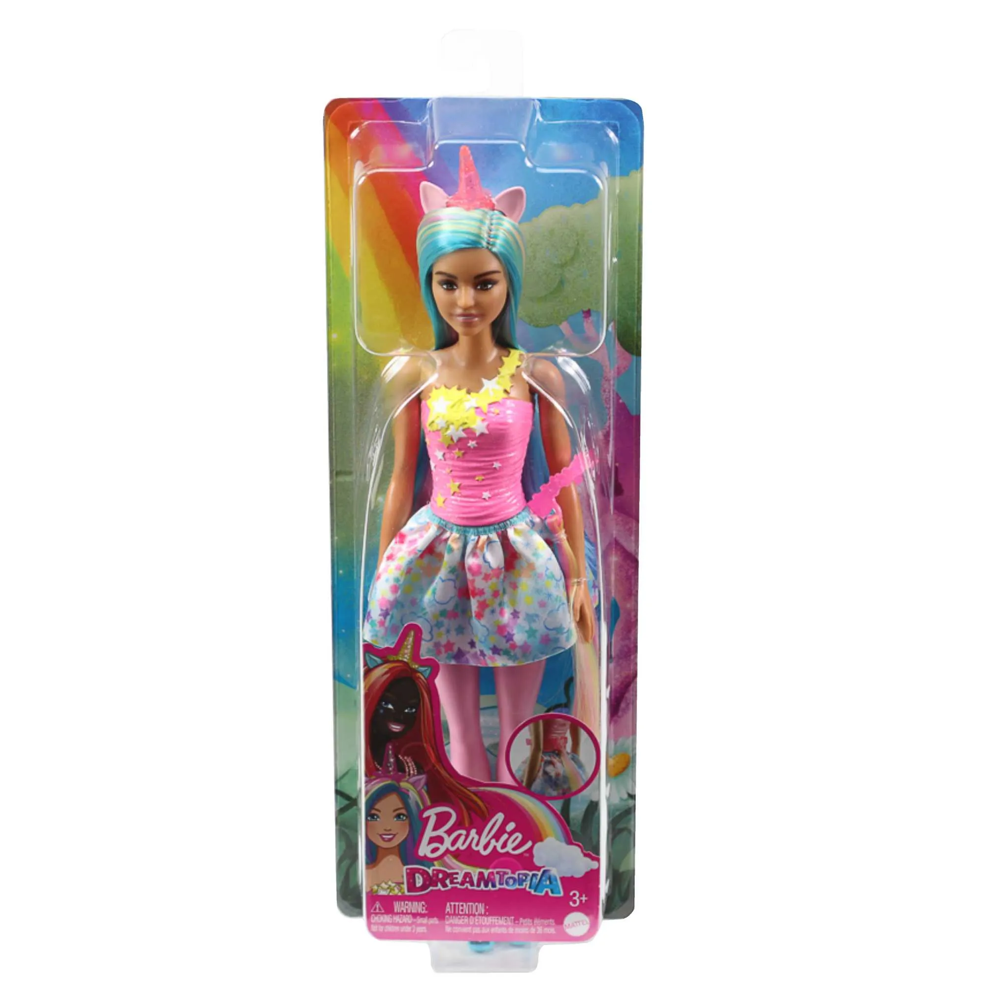 Barbie Dreamtopia Unicorn Doll With Blue & Pink Hair, Skirt, Removable Unicorn Tail & Headband