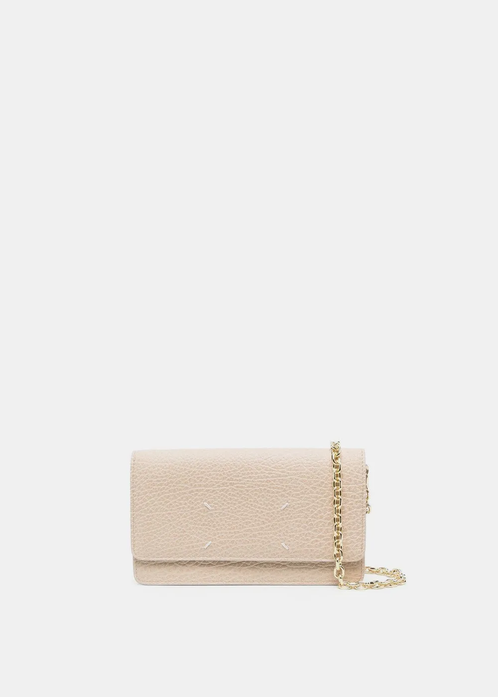 Beige Chain Wallet Shoulder Bag