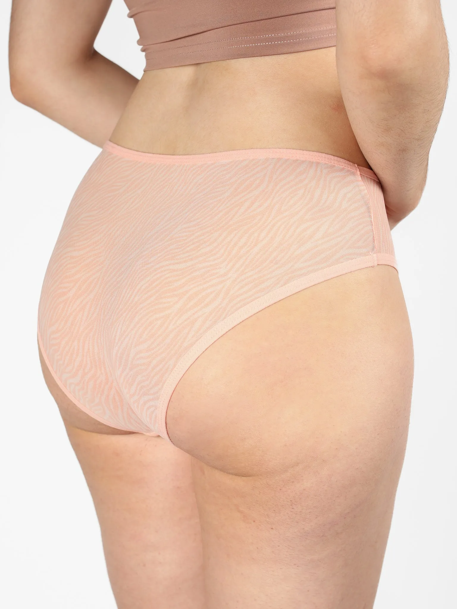 Blush Zebra Mesh Brief