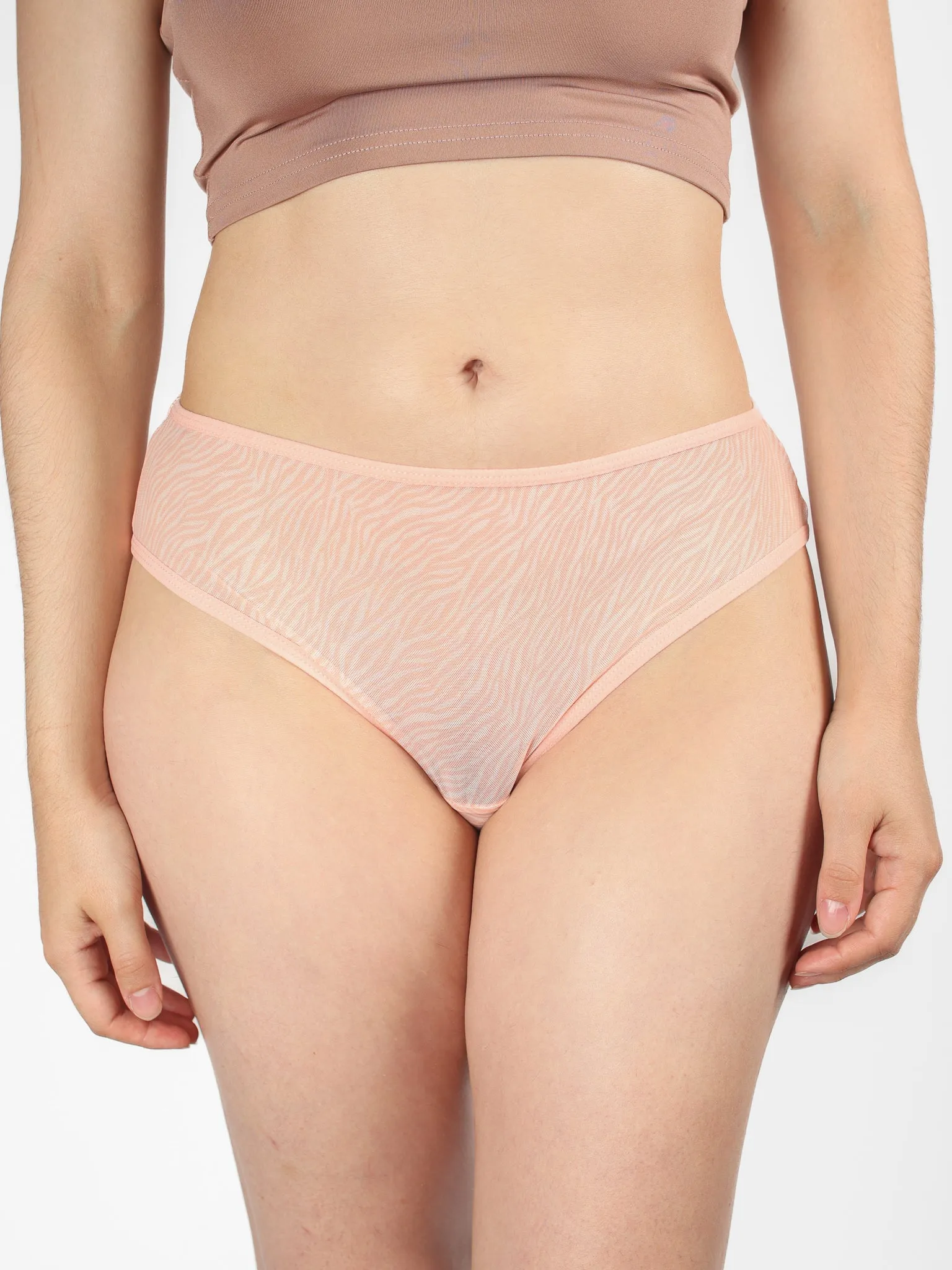 Blush Zebra Mesh Brief