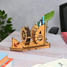 Boat Shape Coaster Stand With Set of 6 Coaster & Cute Test Tube Planter