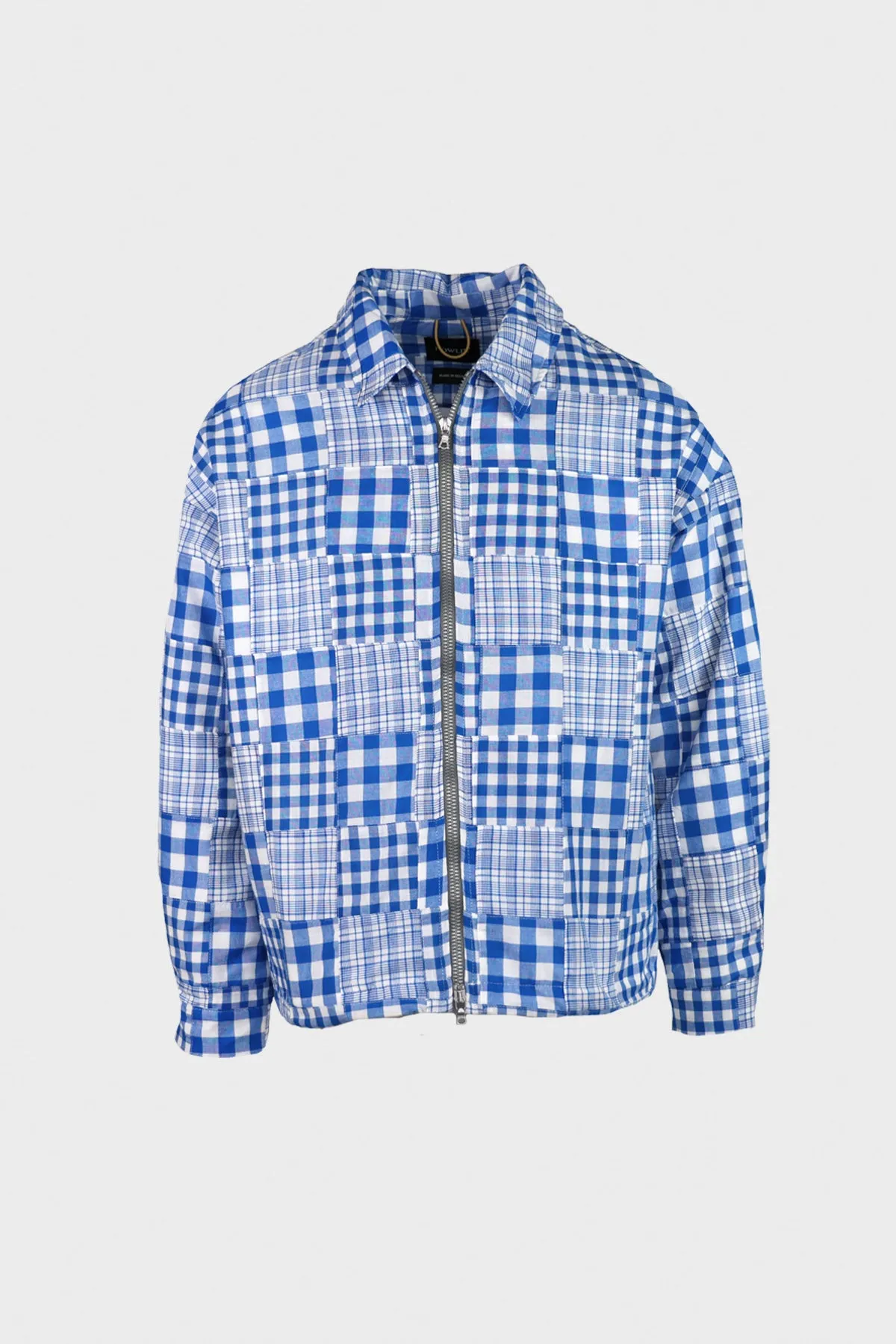 Boxy Swing Jacket - Blue Madras Patchwork