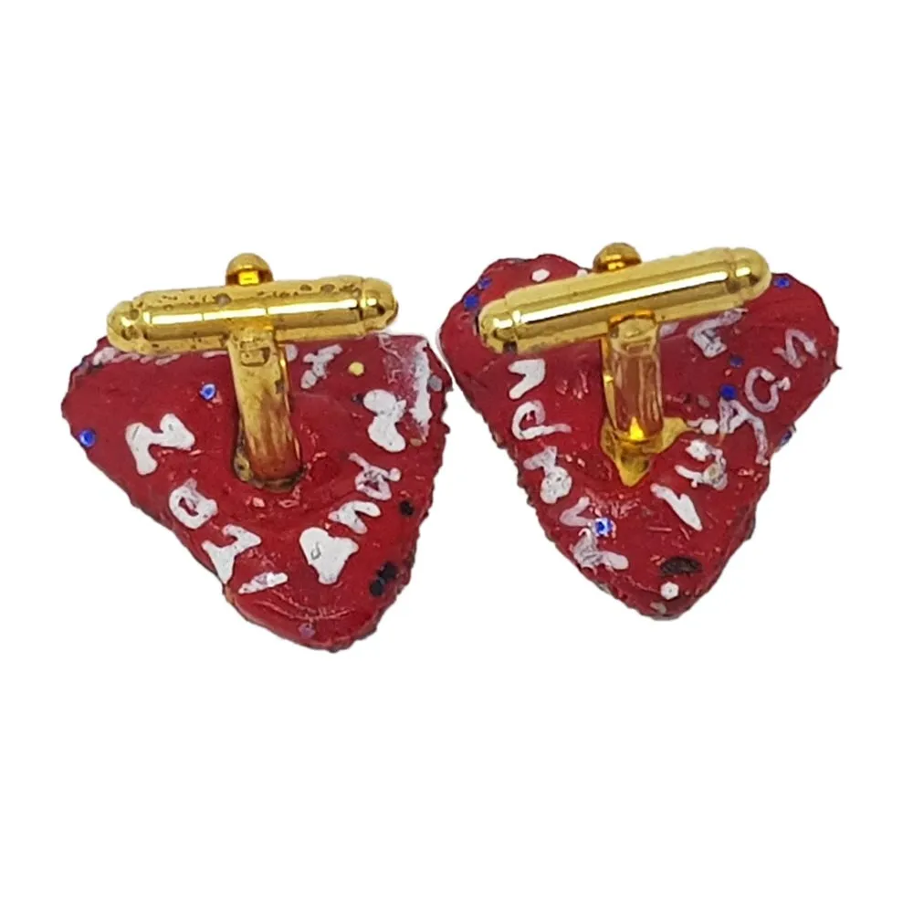 BRONZE HEART CUFFLINKS