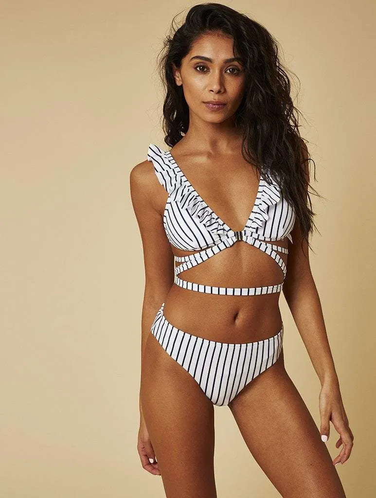 Cannes Navy Stripe Bikini Bottoms