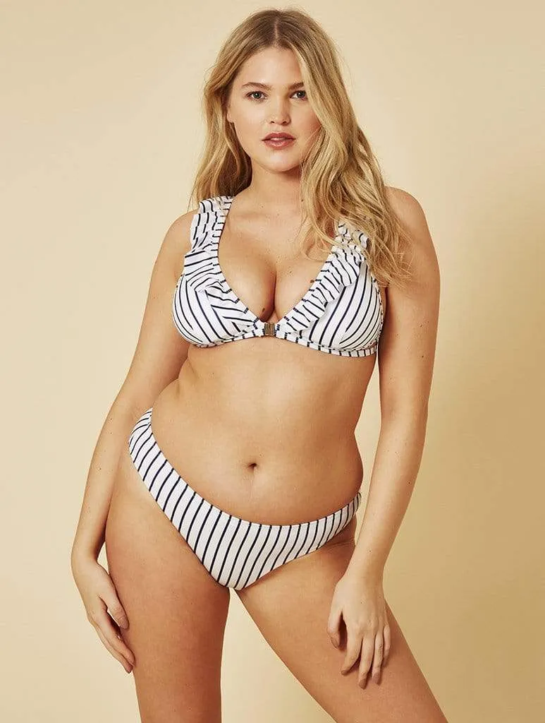 Cannes Navy Stripe Bikini Bottoms