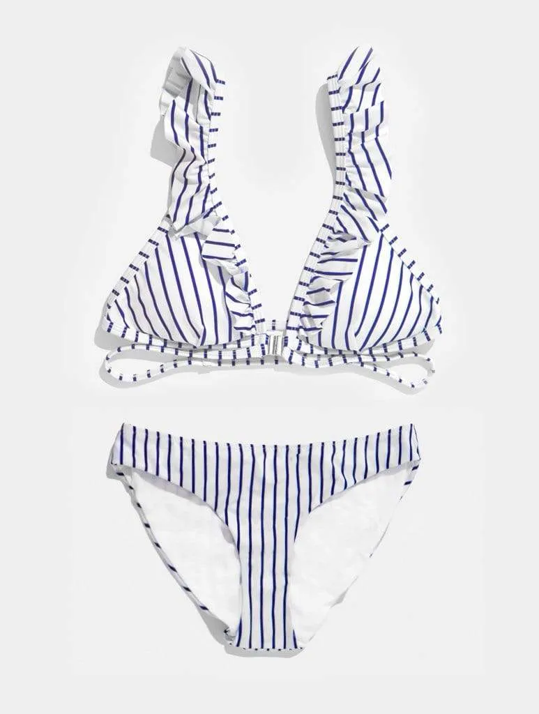 Cannes Navy Stripe Bikini Bottoms