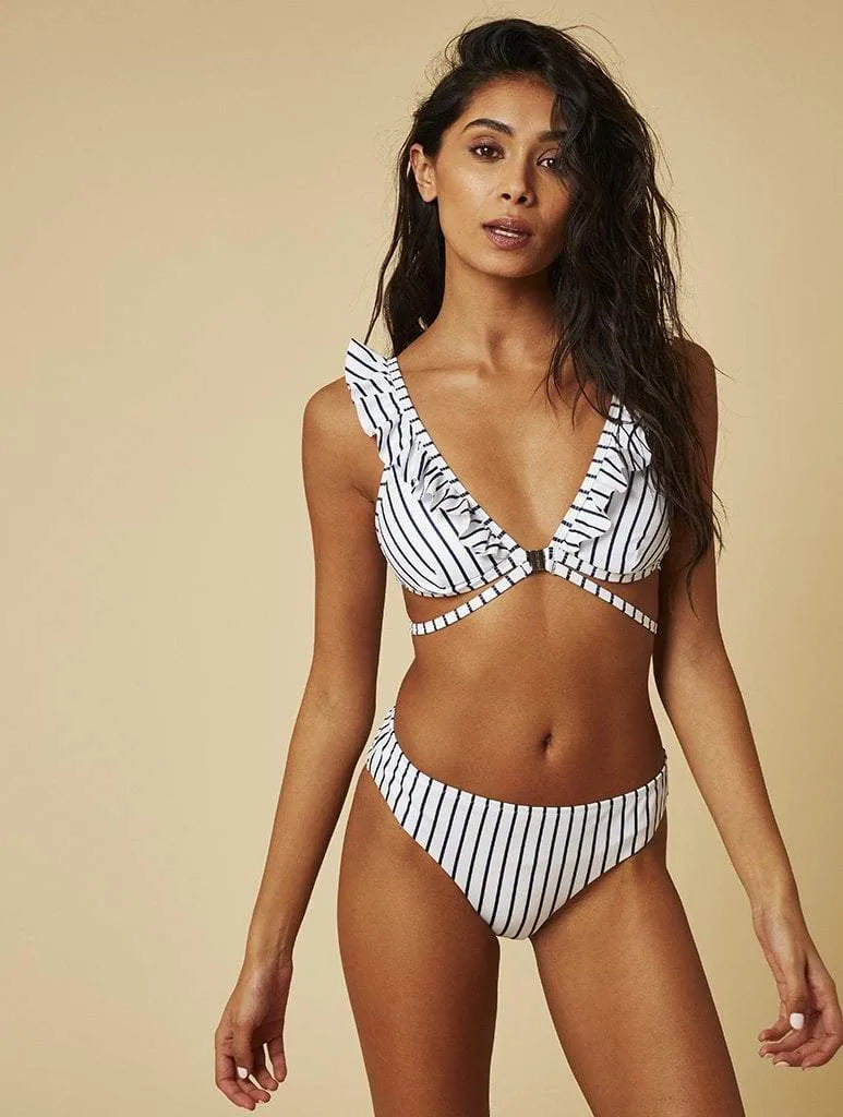 Cannes Navy Stripe Bikini Bottoms