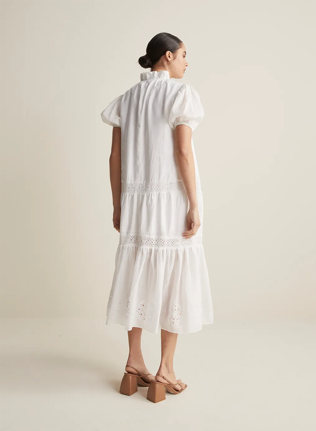 Cecile Linen Midi Dress | Optical White  | Restock