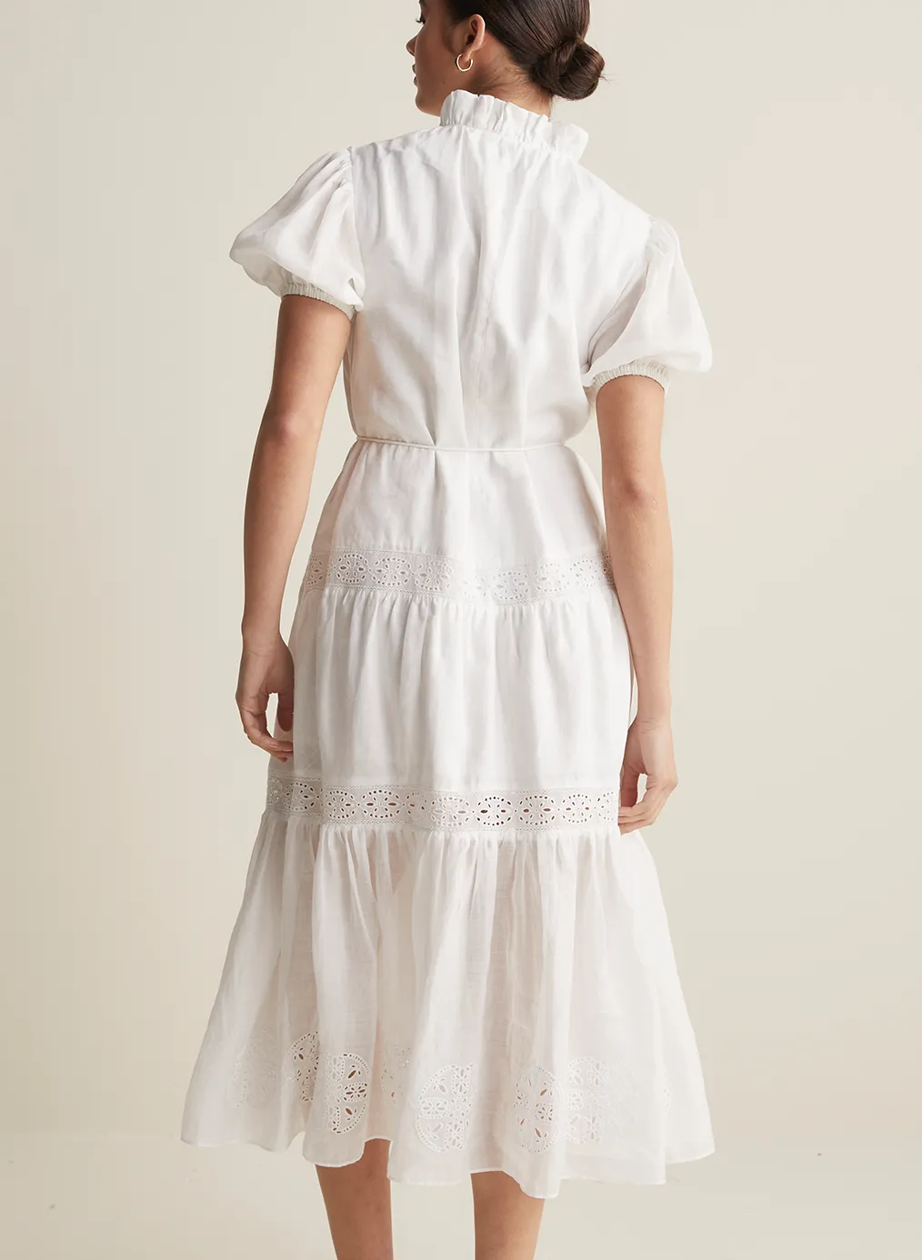 Cecile Linen Midi Dress | Optical White  | Restock