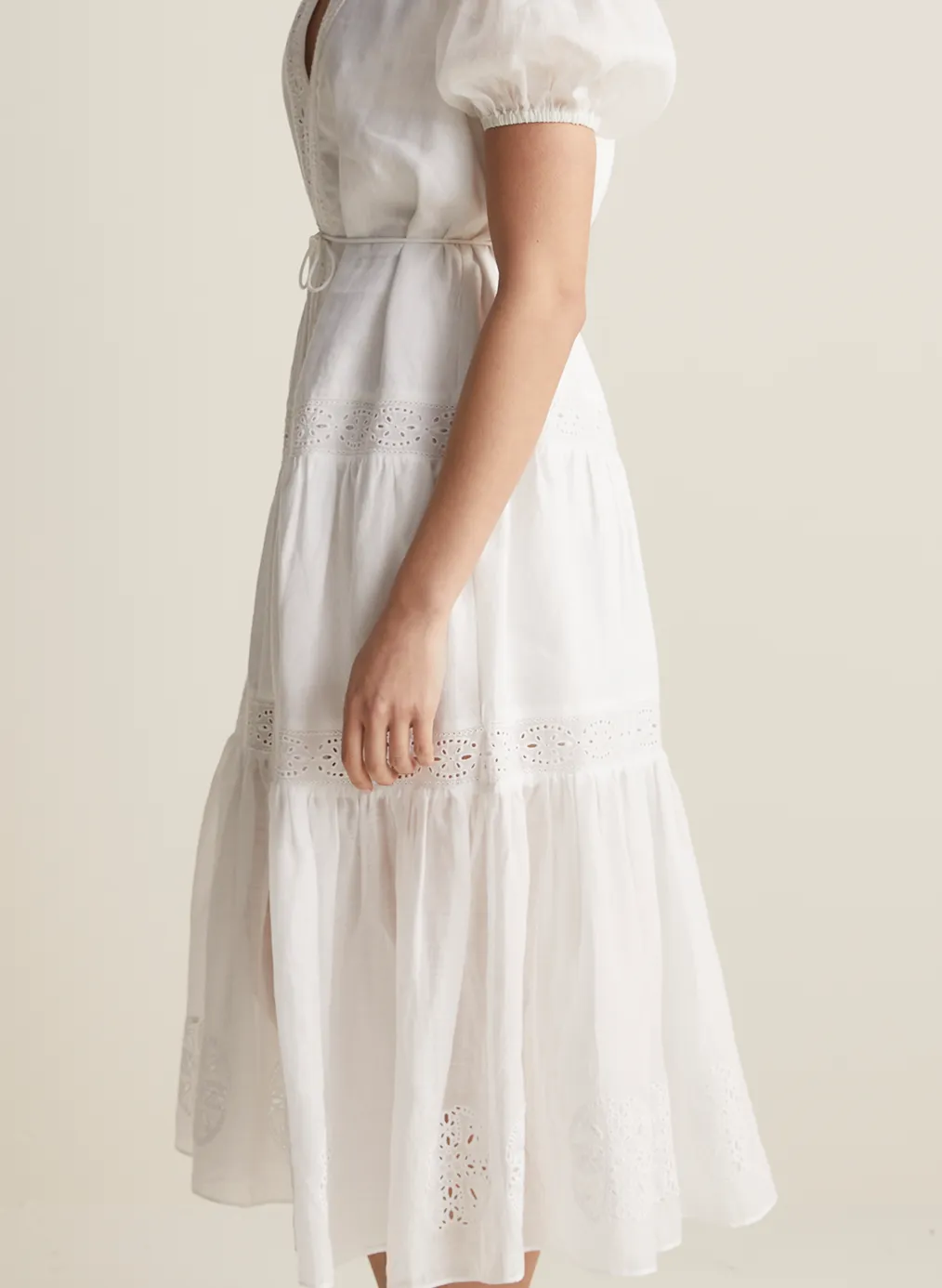 Cecile Linen Midi Dress | Optical White  | Restock