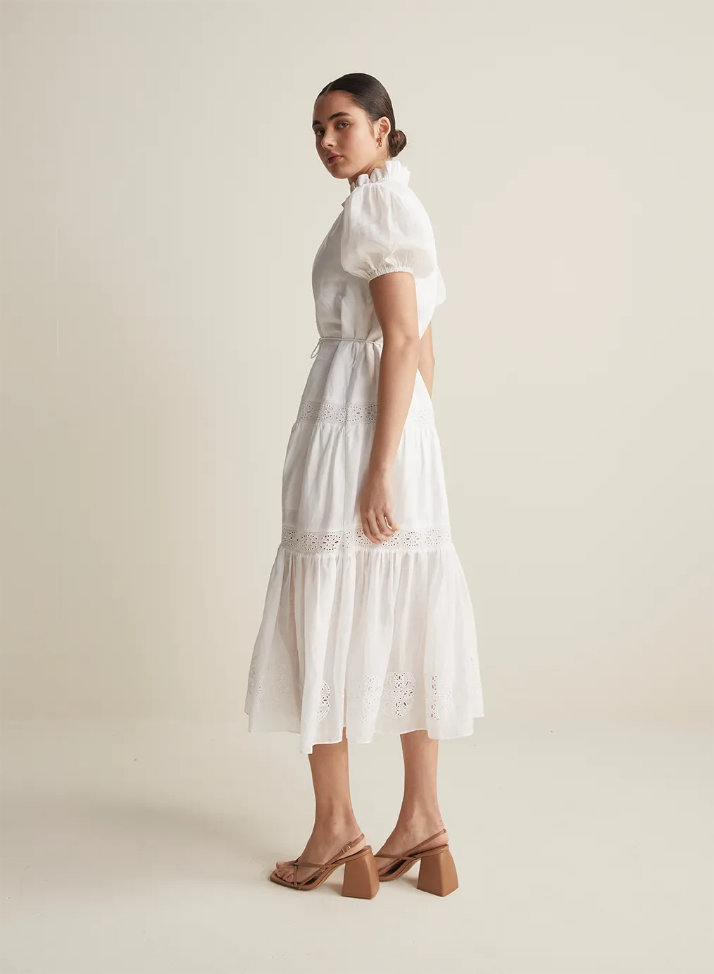 Cecile Linen Midi Dress | Optical White  | Restock