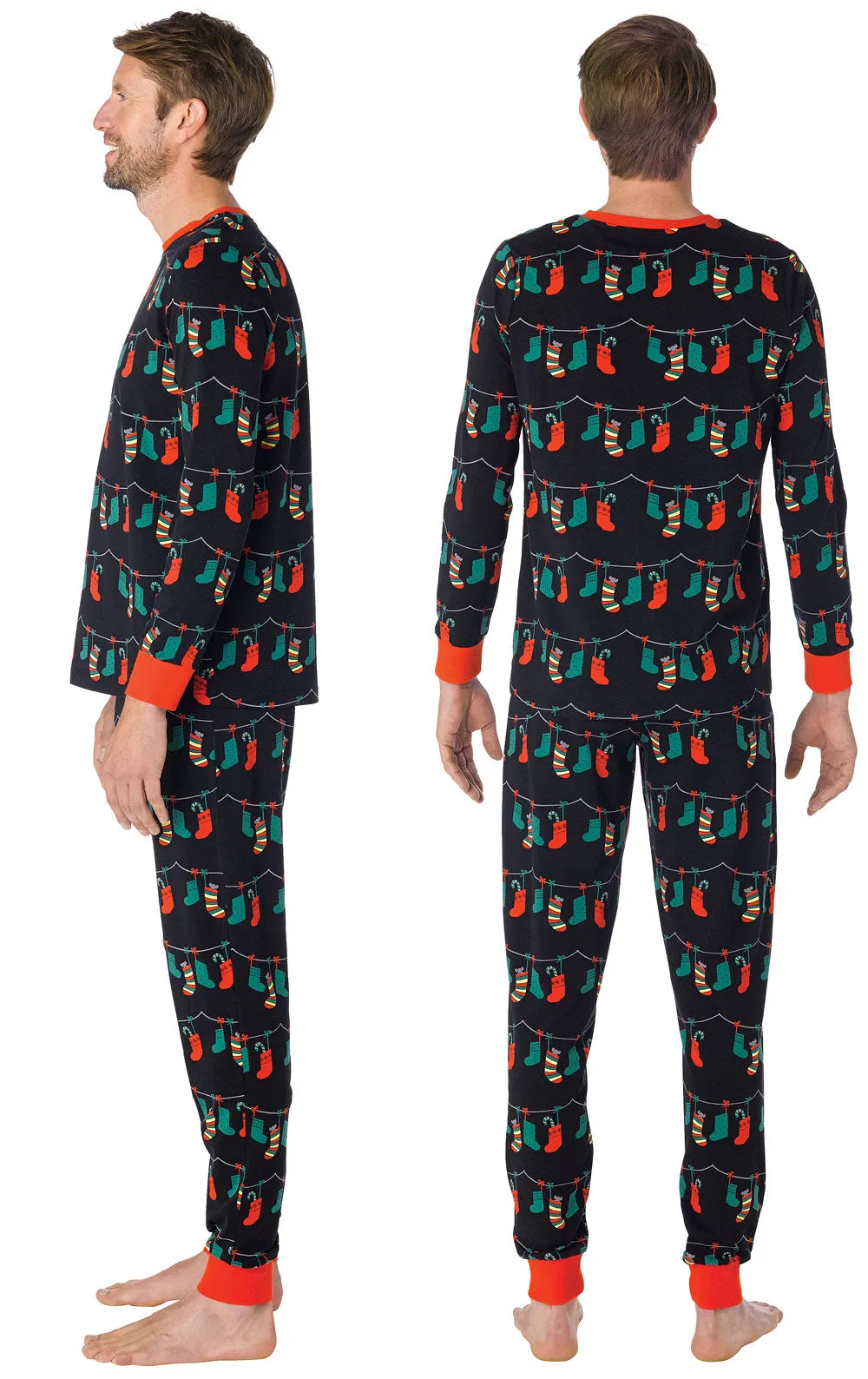 Christmas Stockings Men's Pajamas - Family Set