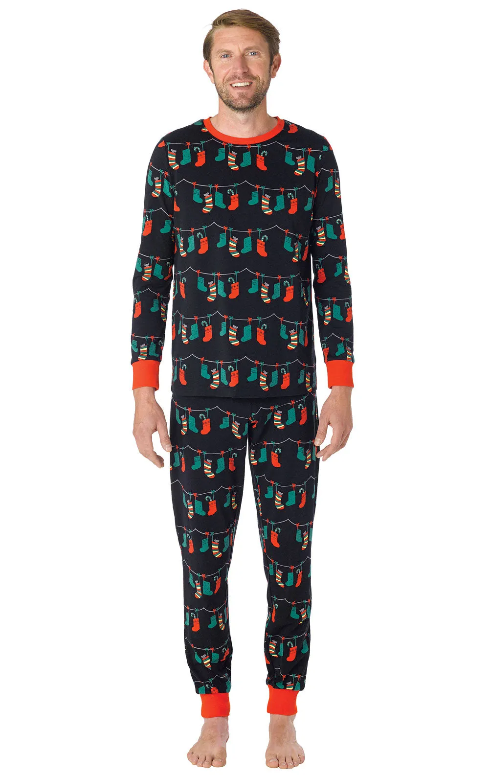 Christmas Stockings Men's Pajamas - Family Set