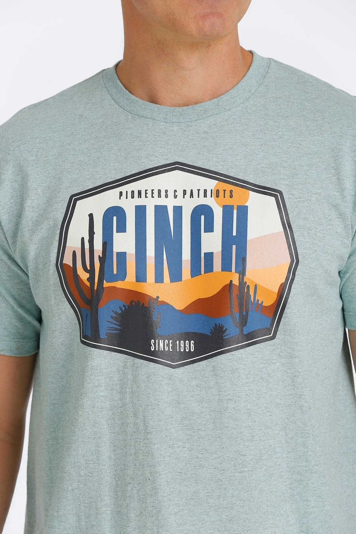 CINCH MEN'S CINCH PIONEERS AND PATRIOTS TEE - LIGHT GREEN STYLE MTT1690496