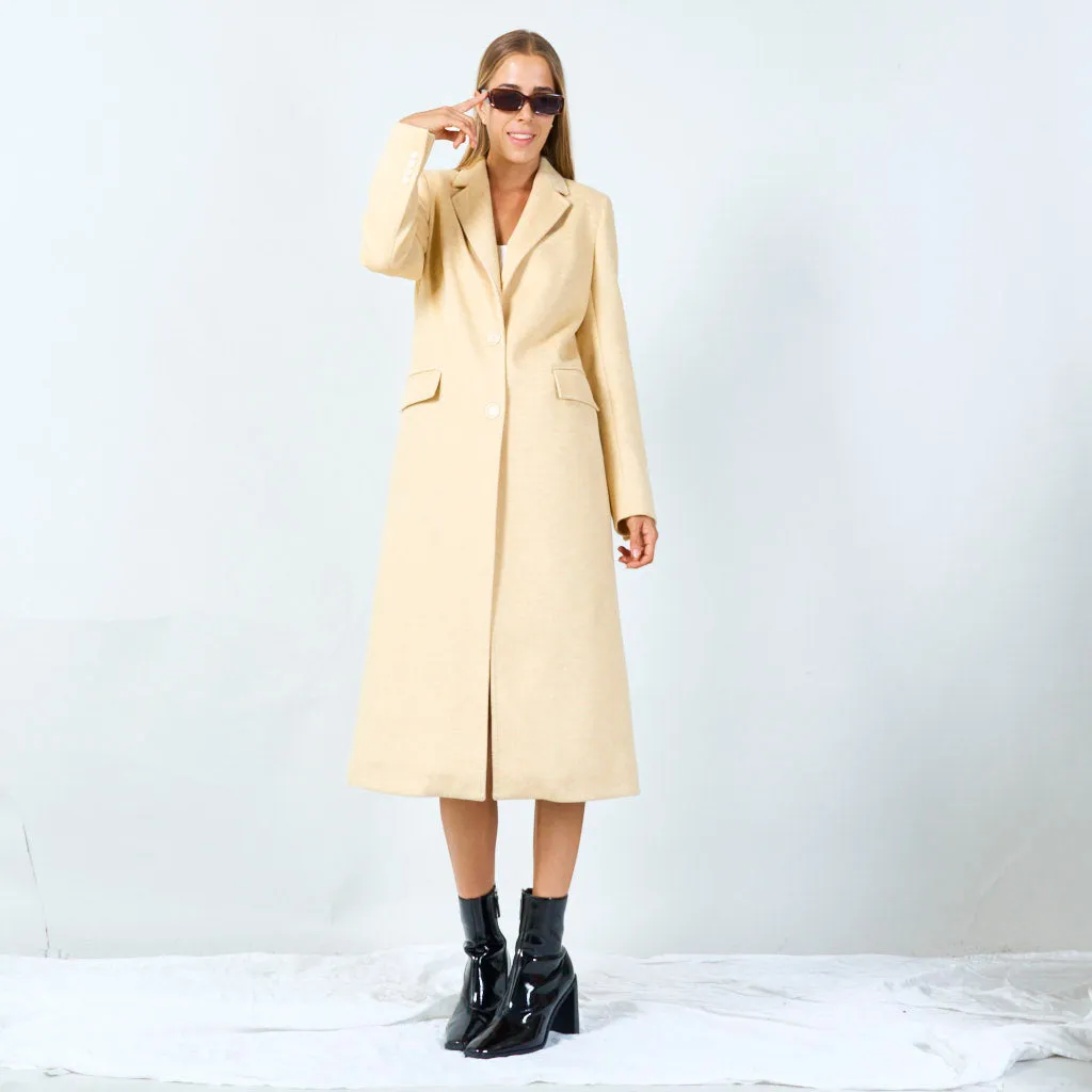 Classic long tailored coat wholesale