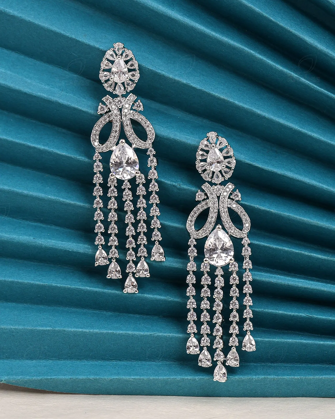 Crown Cz Dangler Earrings