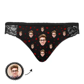 Custom Face Underwear Heart Design Lace Women Panties