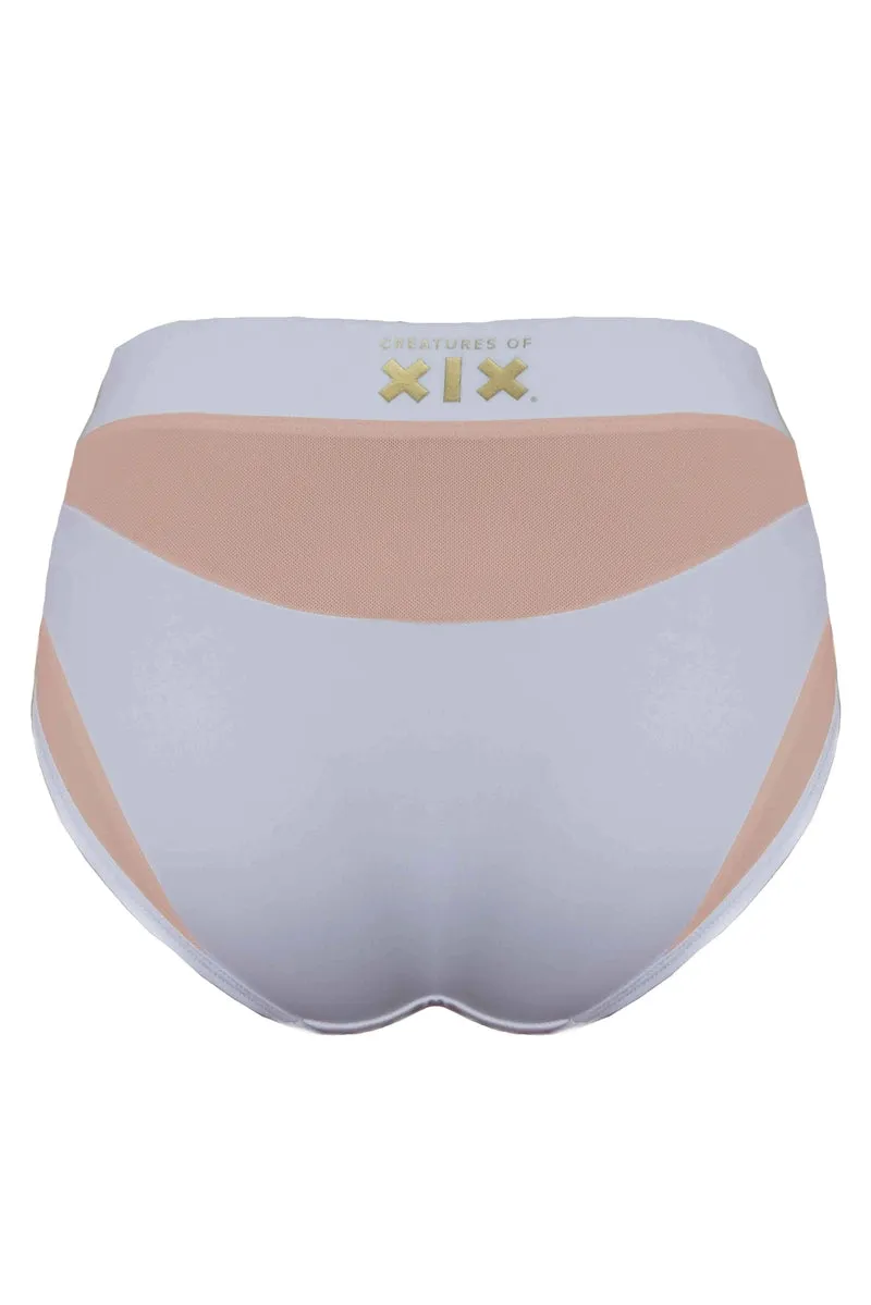 CXIX I S I S High Waisted Bottoms - White with Sand Mesh