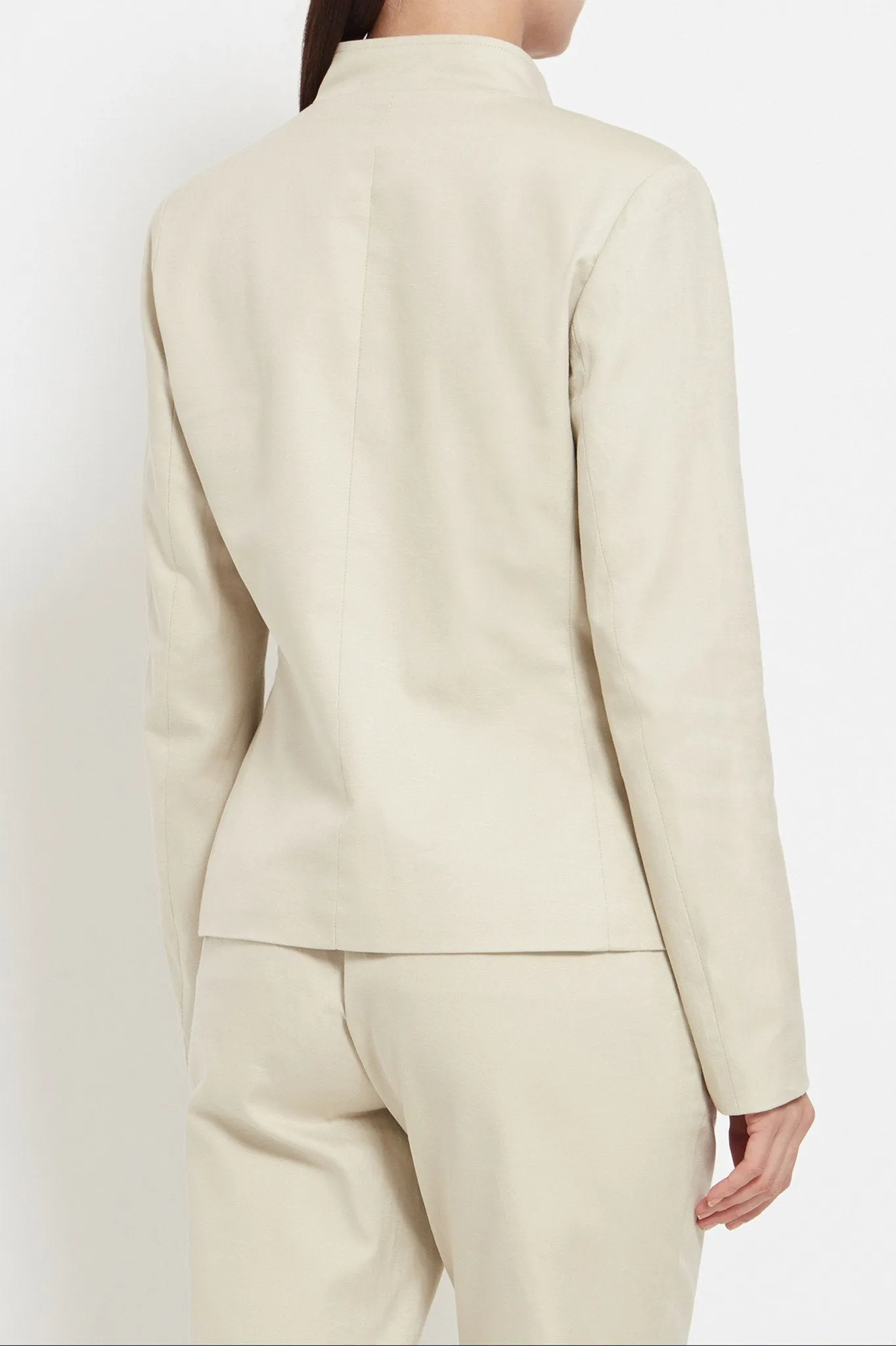 Dana Jacket: Single-Breasted Linen-Blend Jacket