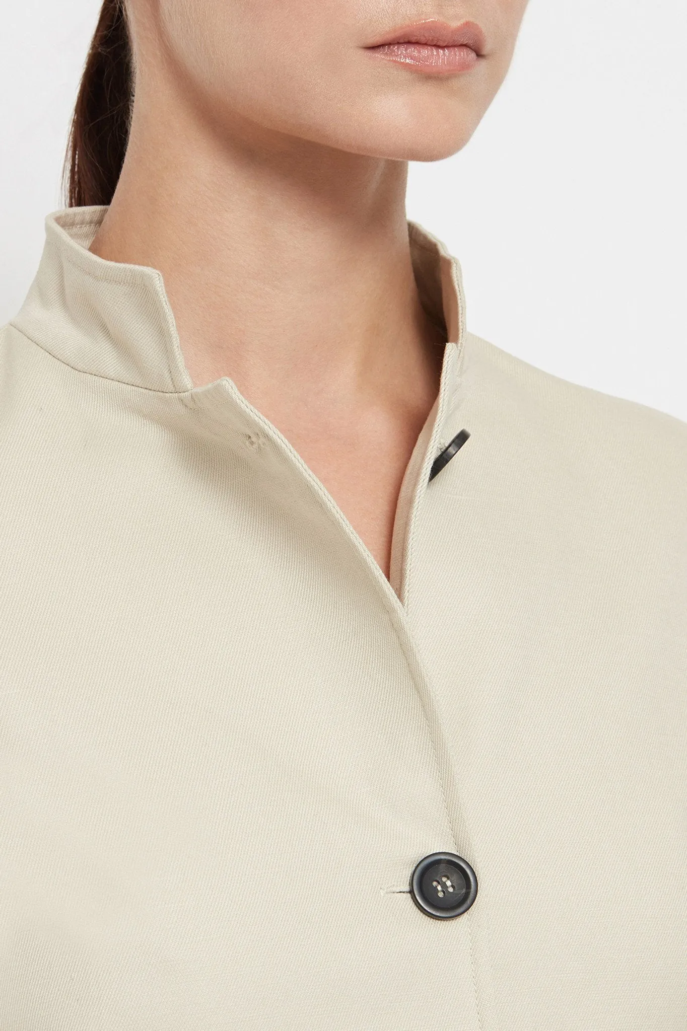 Dana Jacket: Single-Breasted Linen-Blend Jacket