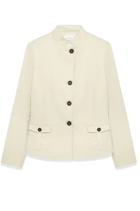 Dana Jacket: Single-Breasted Linen-Blend Jacket