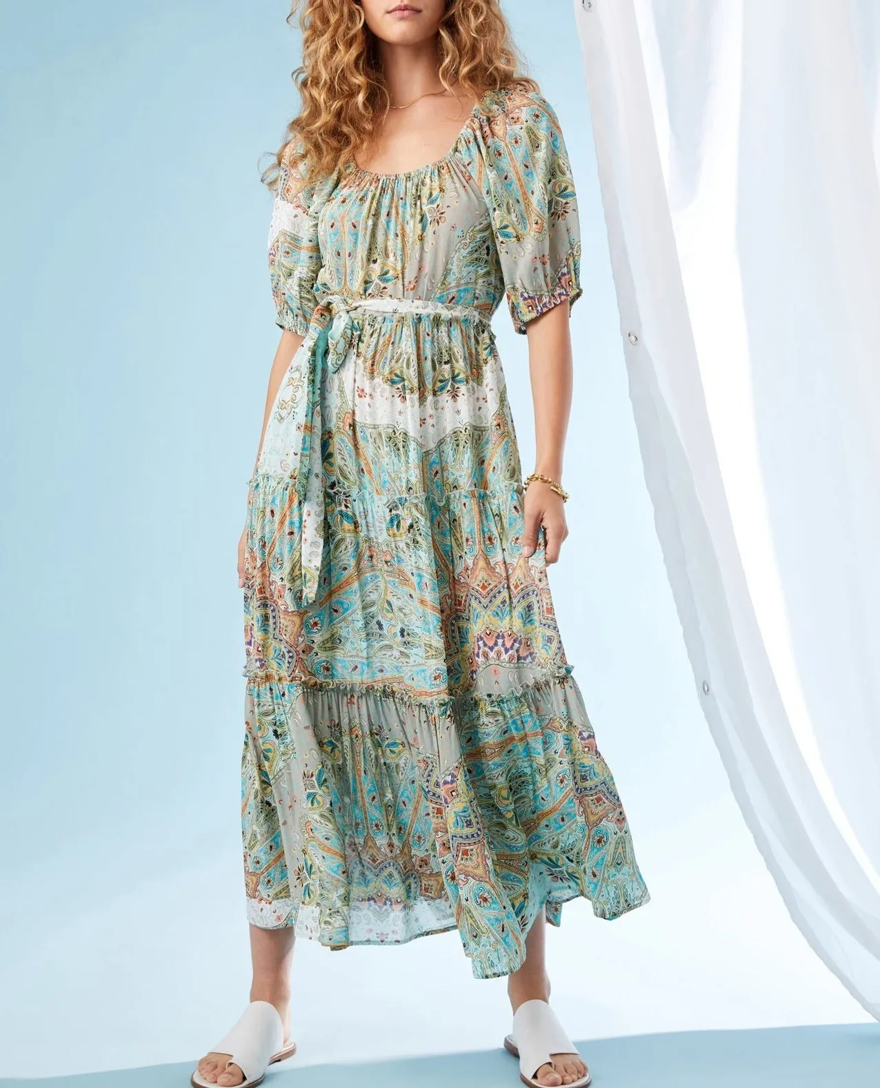 Fifteen Twenty Tiered Poof Sleeve Dress