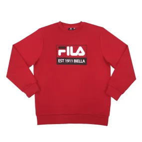 FILA MEN'S CARLITO MERLOT RED CREW SWEATSHIRT