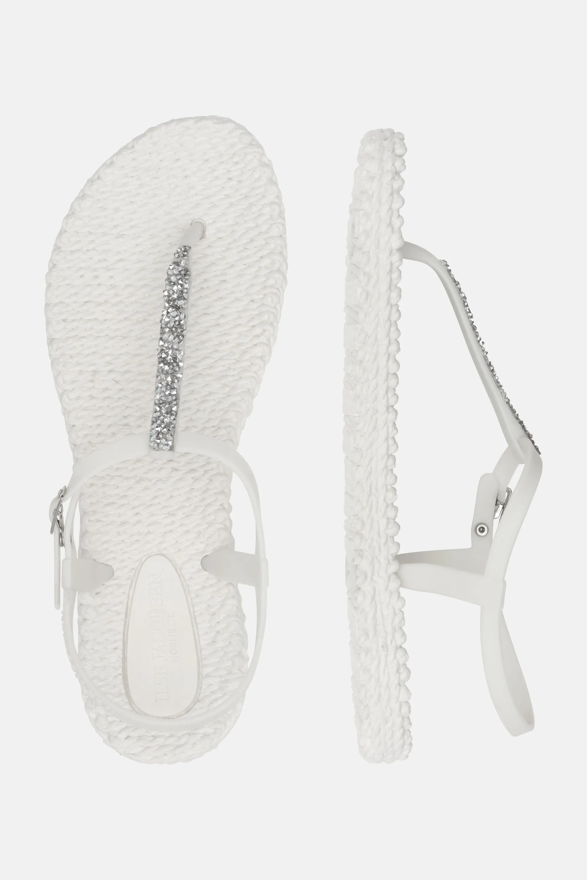 Flip Flops With Rhinstones - Creme