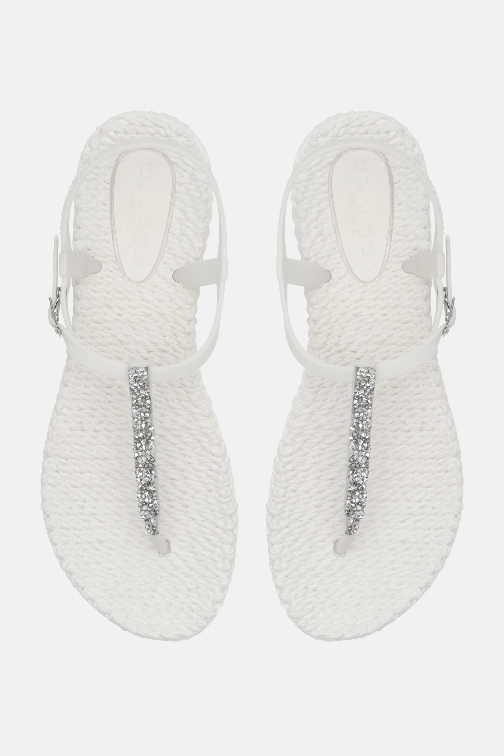 Flip Flops With Rhinstones - Creme